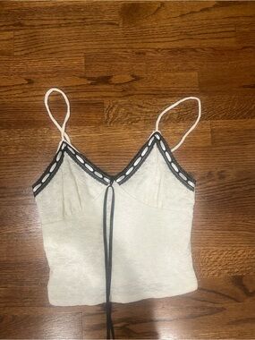 Papermoon Cream Lace Cami with Black Trim